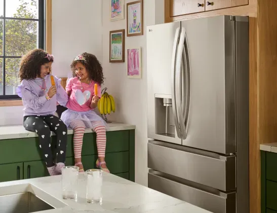 French Door Refrigerator Buying Guide: LG model emphasizes family use, accessibility, and modern kitchen style.